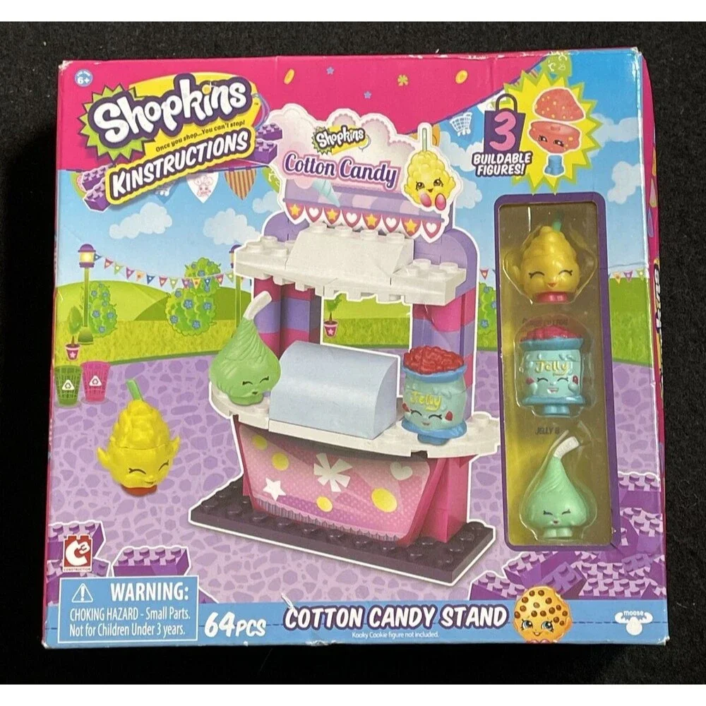 Shopkins Kinstructions Cotton Candy Stand  New In Sealed Box!! BOX SHOWS WEAR